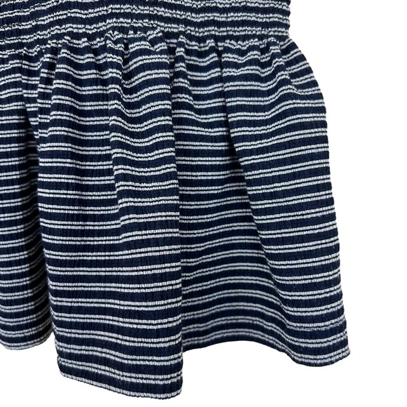 Madewell Texture & Thread Smocked Peplum Tank Top in Stripe Size XXS - Picture 10 of 14